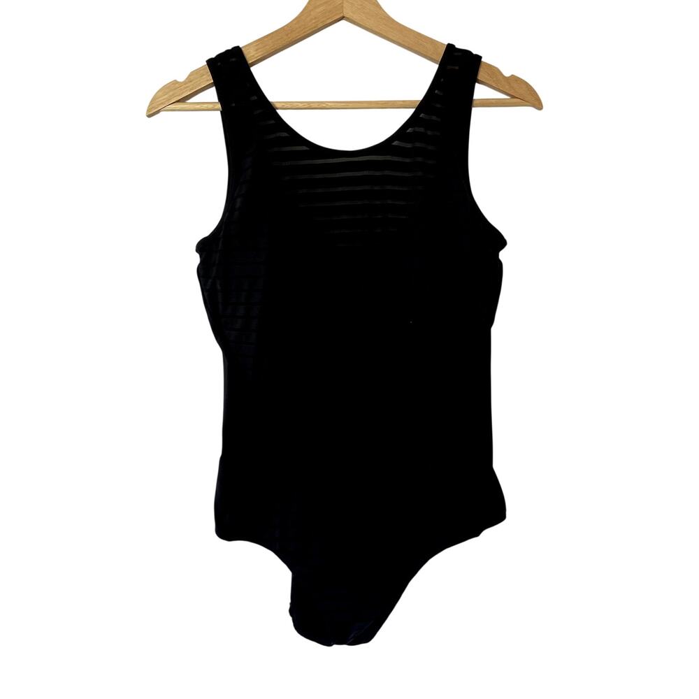 Jets Australia jessika allen black sheer overlay one piece swimsuit women's‎ 10